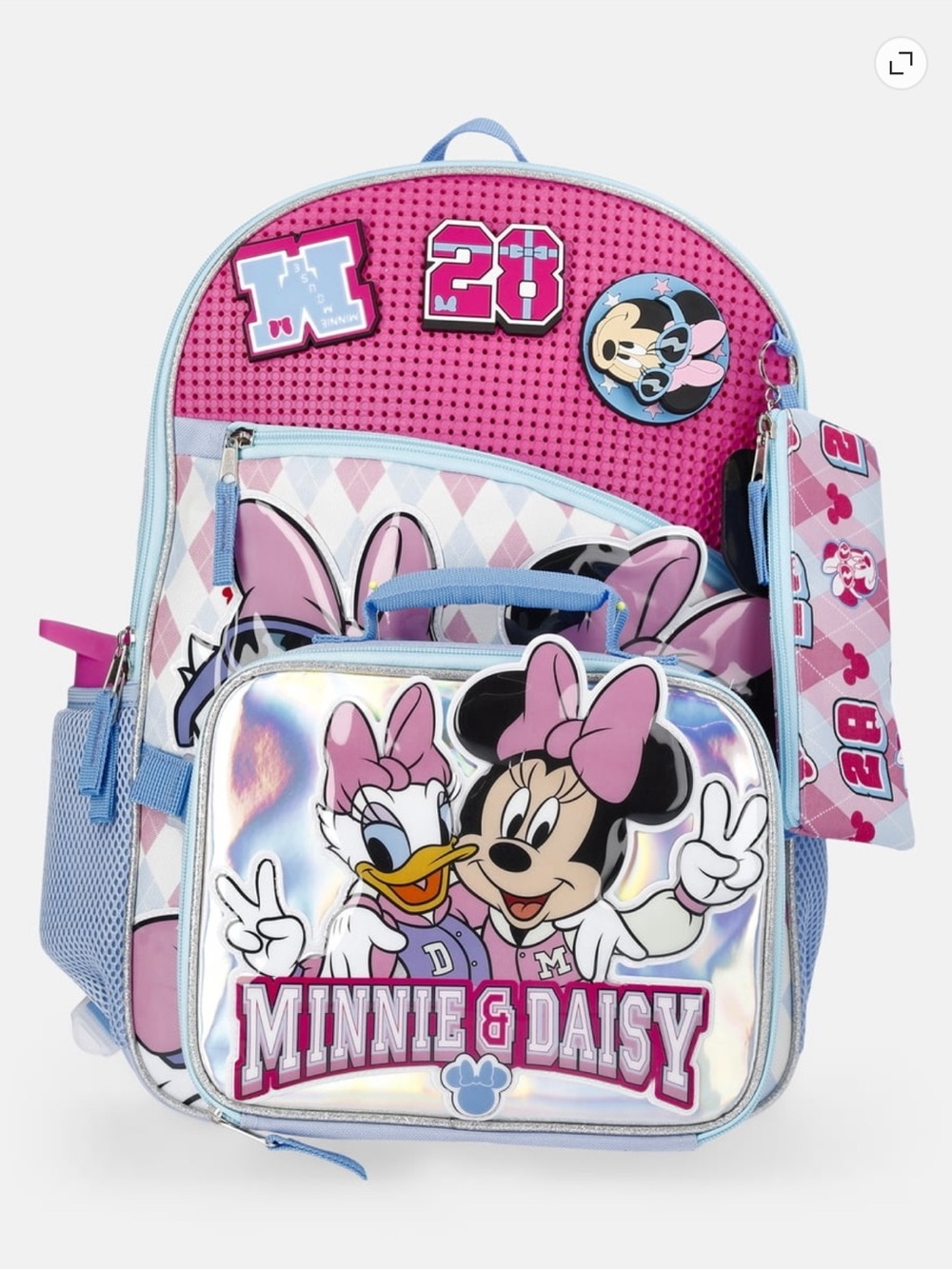 NWT Disney Minnie Mouse Backpack - Minnie Mouse & Daisy Bookbag - 6 Piece Set - Picture 3 of 7